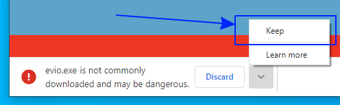 When you initially download the file it may warn you that it's unsafe because it's not recognized. Click "Keep" to download the file.